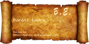 Baróti Endre névjegykártya