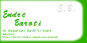 endre baroti business card